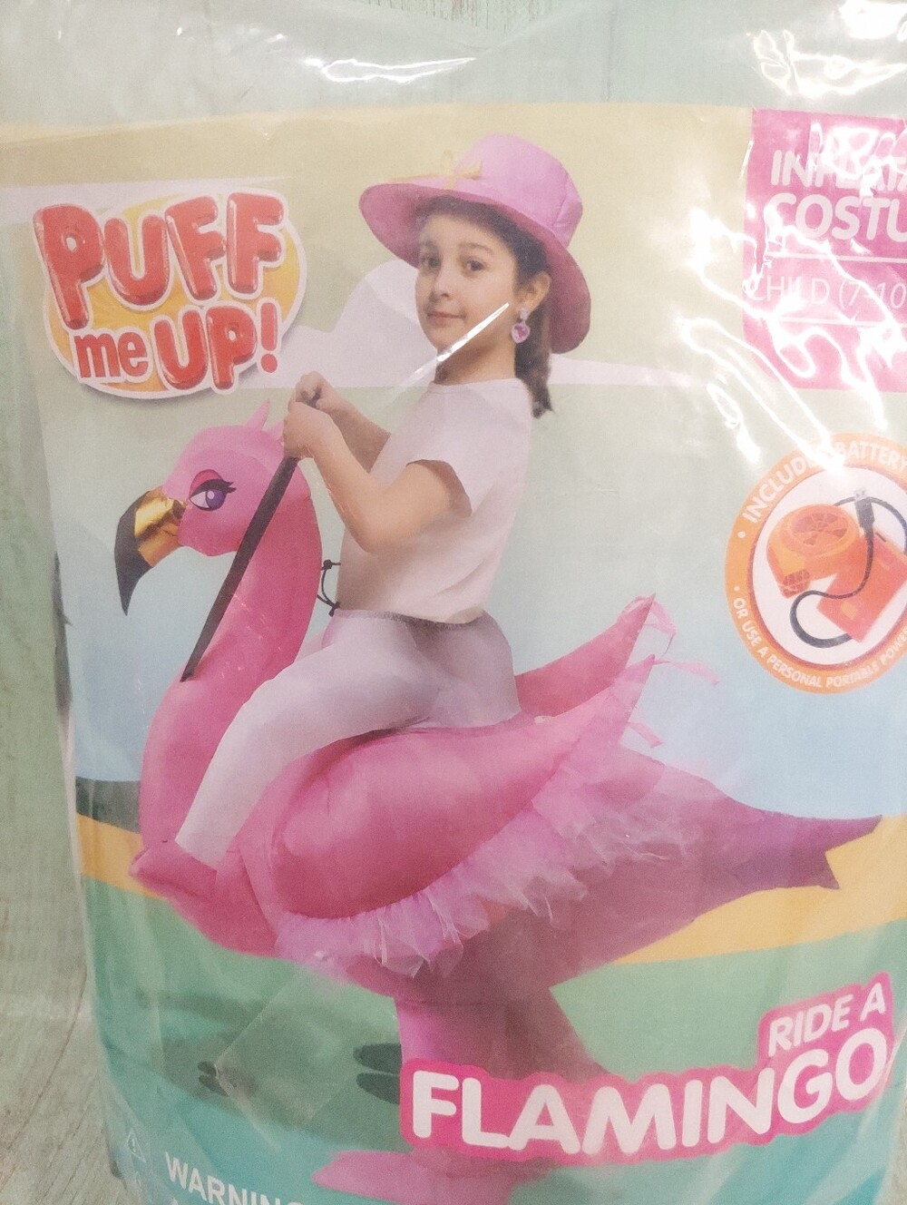 Pink Ride-A-Flamingo Inflatable Kids Costume - Picture 4 of 8